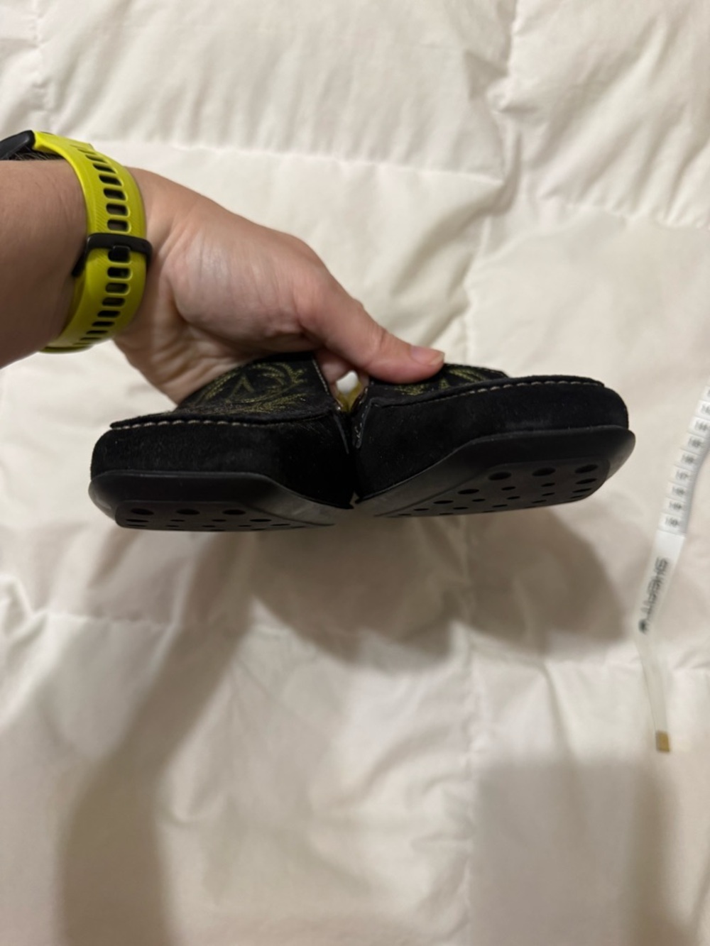 Tod's Black Suede Loafers with Olive Embroidery and Mustard Trim 40 10 - Picture 9 of 10